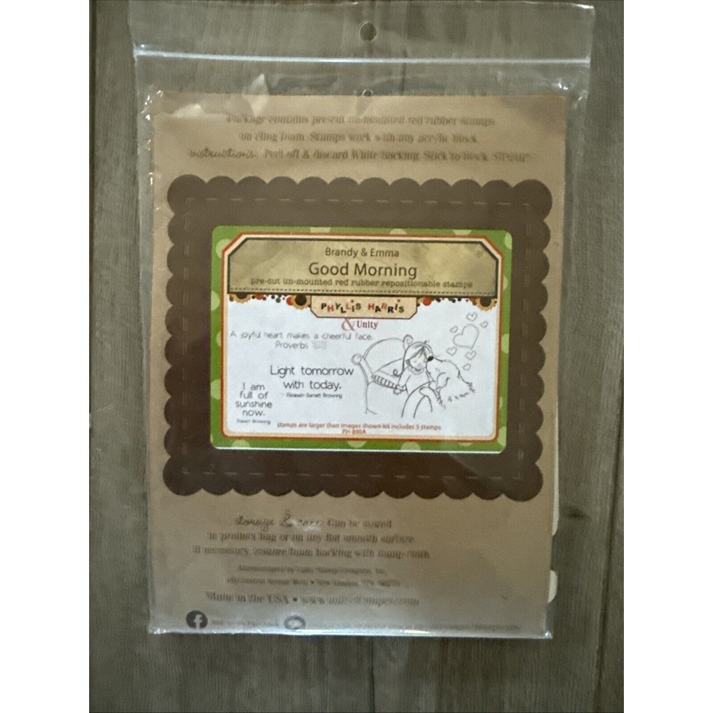 New! Unity Stamp Company Rubber‎ Stamps Good Morning